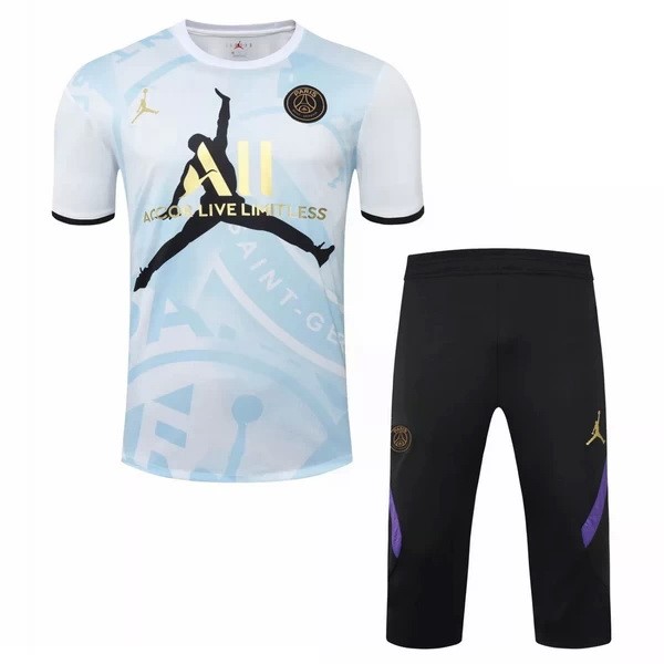 Trainingsshirt Paris Saint Germain Komplett Set 2020-21 Weiß Schwarz Fussballtrikots Günstig